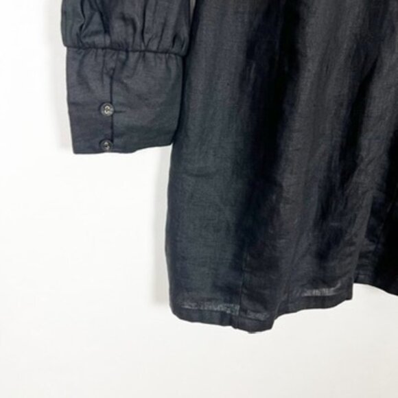 NWT Dissh Dress Women's Size 14 Black 100% Linen Long Sleeve Midi Dark Romantic - Picture 4 of 15